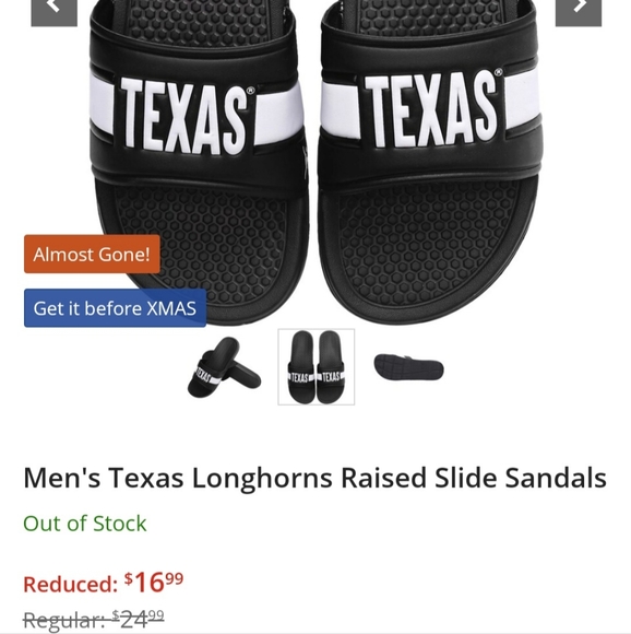 Men's Texas Longhorns Raised Slide Sandals - Picture 4 of 5